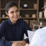 Student receiving UK visa counselling in Surat office